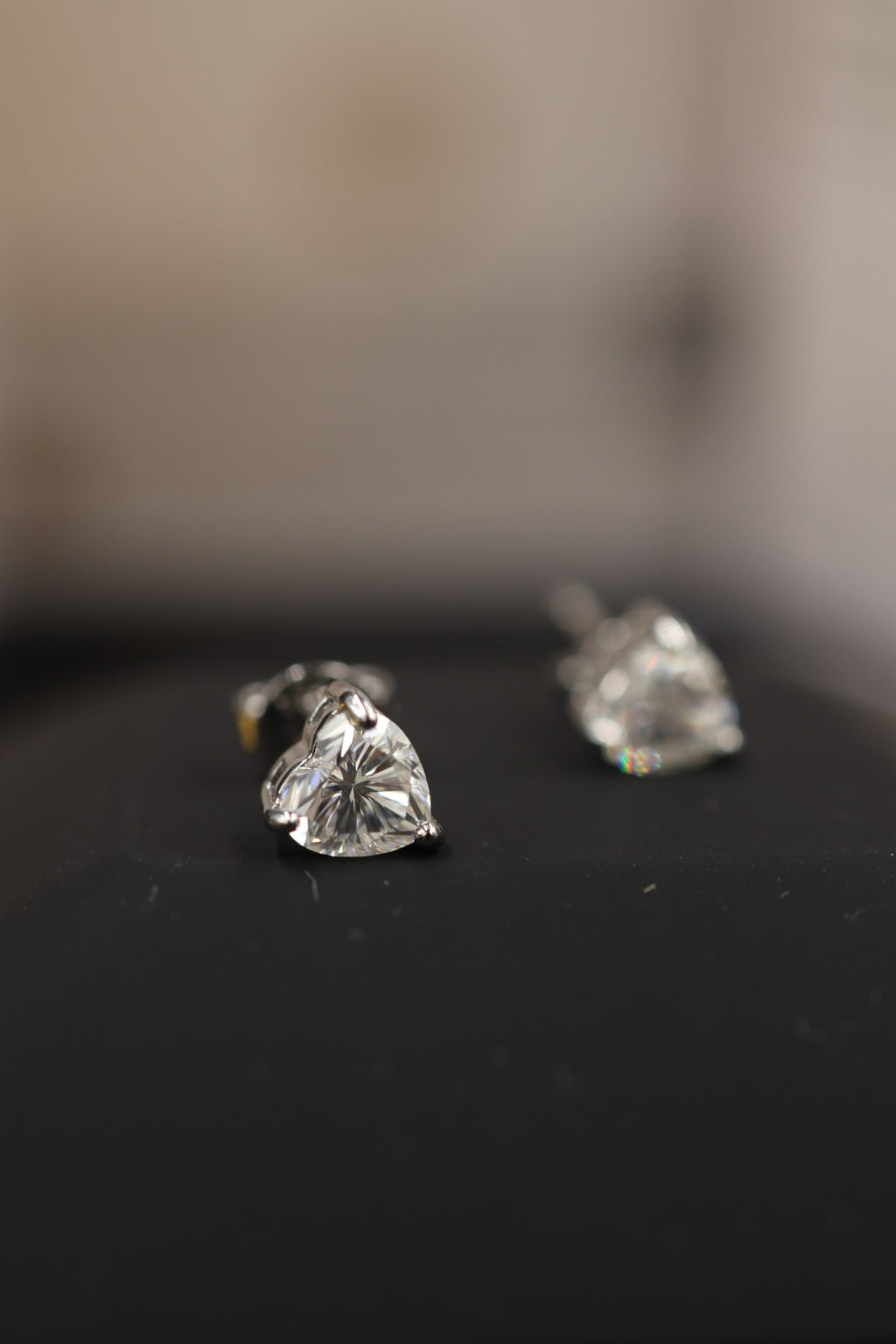 Aretes de Corazón Plata 925 - Moissanita