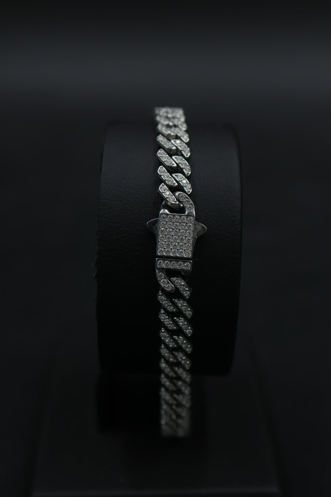 Pulsera Cubana Full Ice Plateada