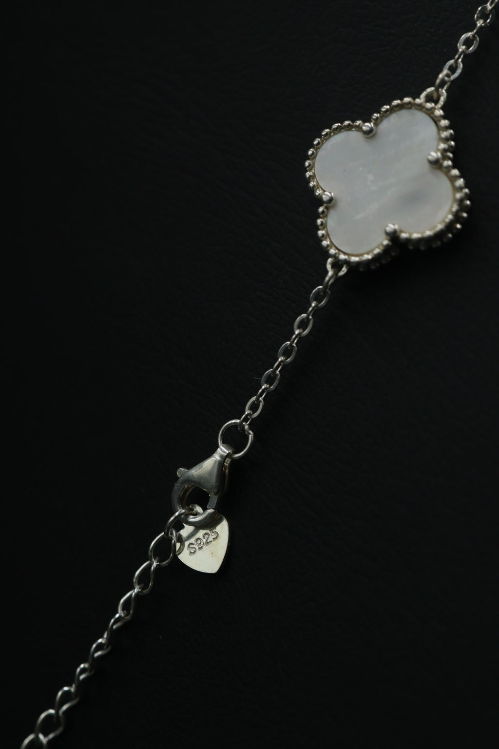 Collar 10 trébol grandes en plata 9.25 S925