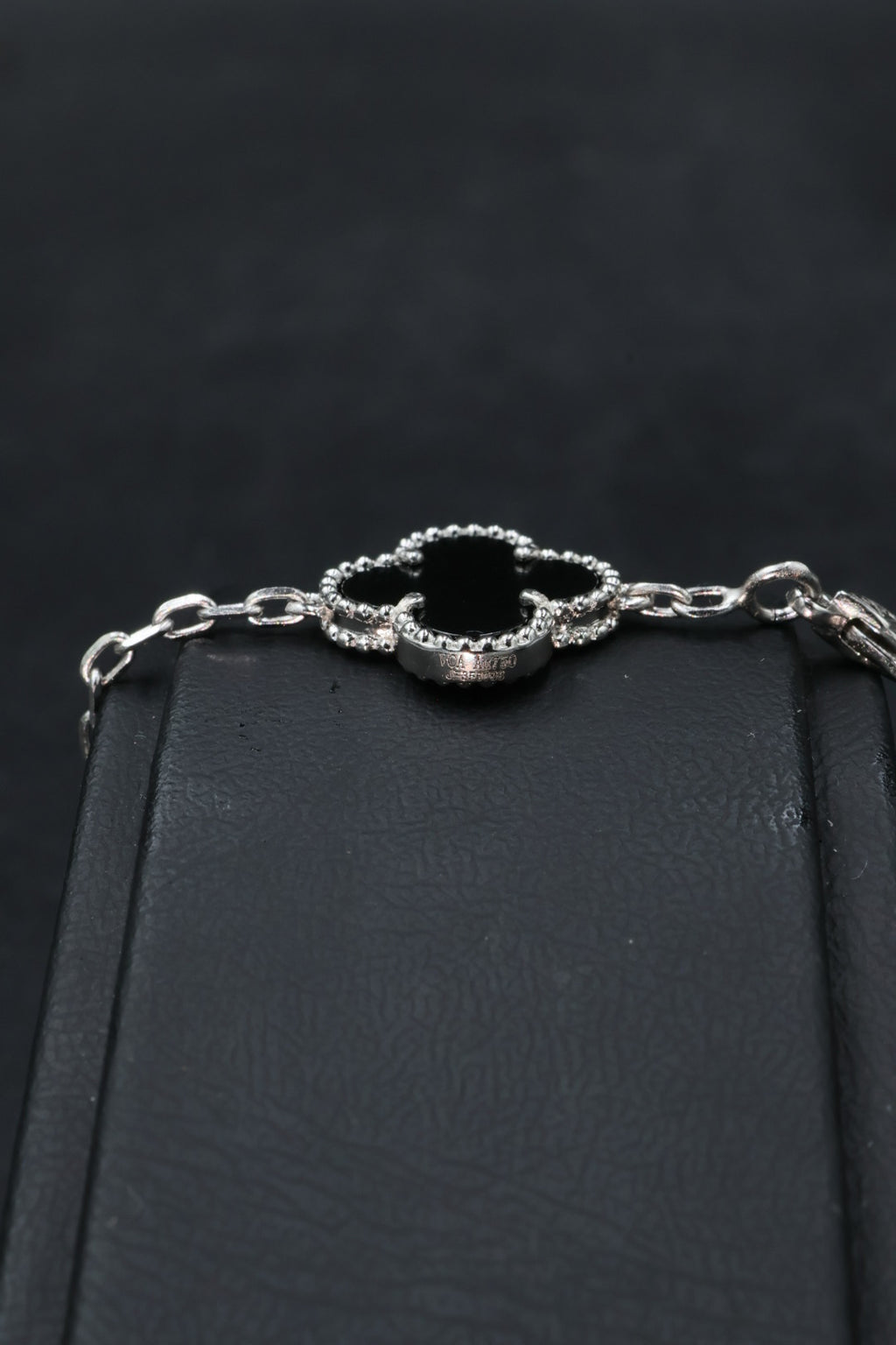 Pulsera VCA Plata .925 1:1 Vintage Alhambra, 5 Motivos Onyx - Diamonds.