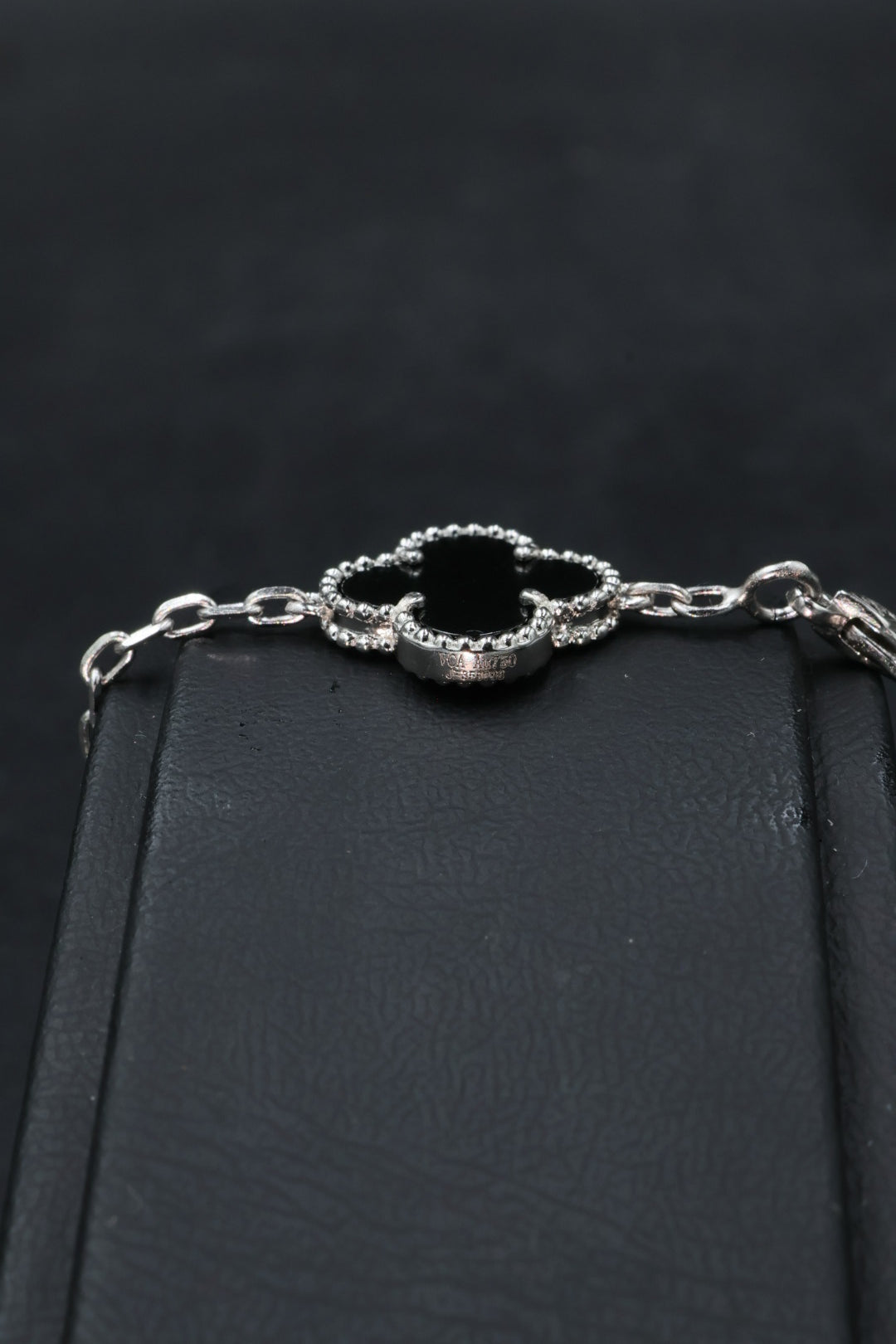Pulsera VCA Plata .925 1:1 Vintage Alhambra, 5 Motivos Onyx - Diamonds.
