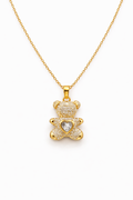 Collar con dije de Oso Full Zirconias- Gold.