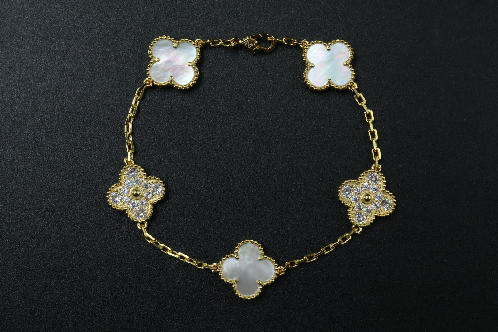Pulsera VCA Alhambra 1:1 Gold Nácar - Diamonds
