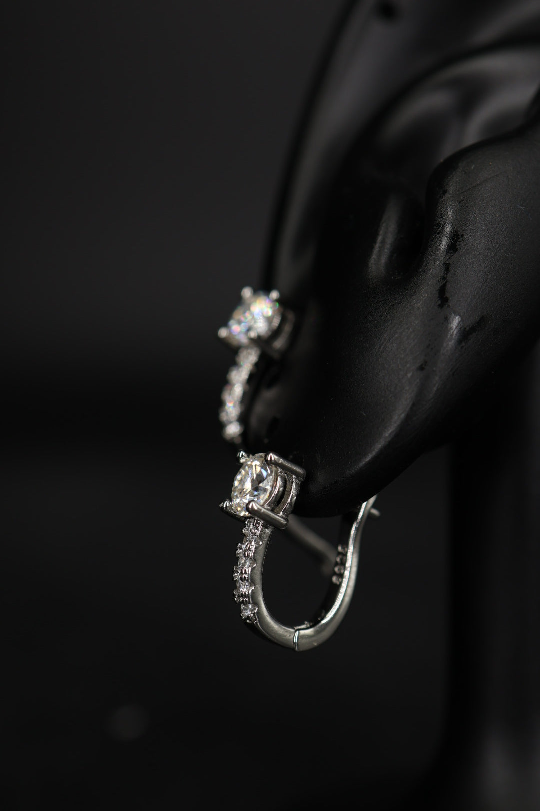 Aretes Around Pen Plata .925 - Moissanita D 0.5 ct.