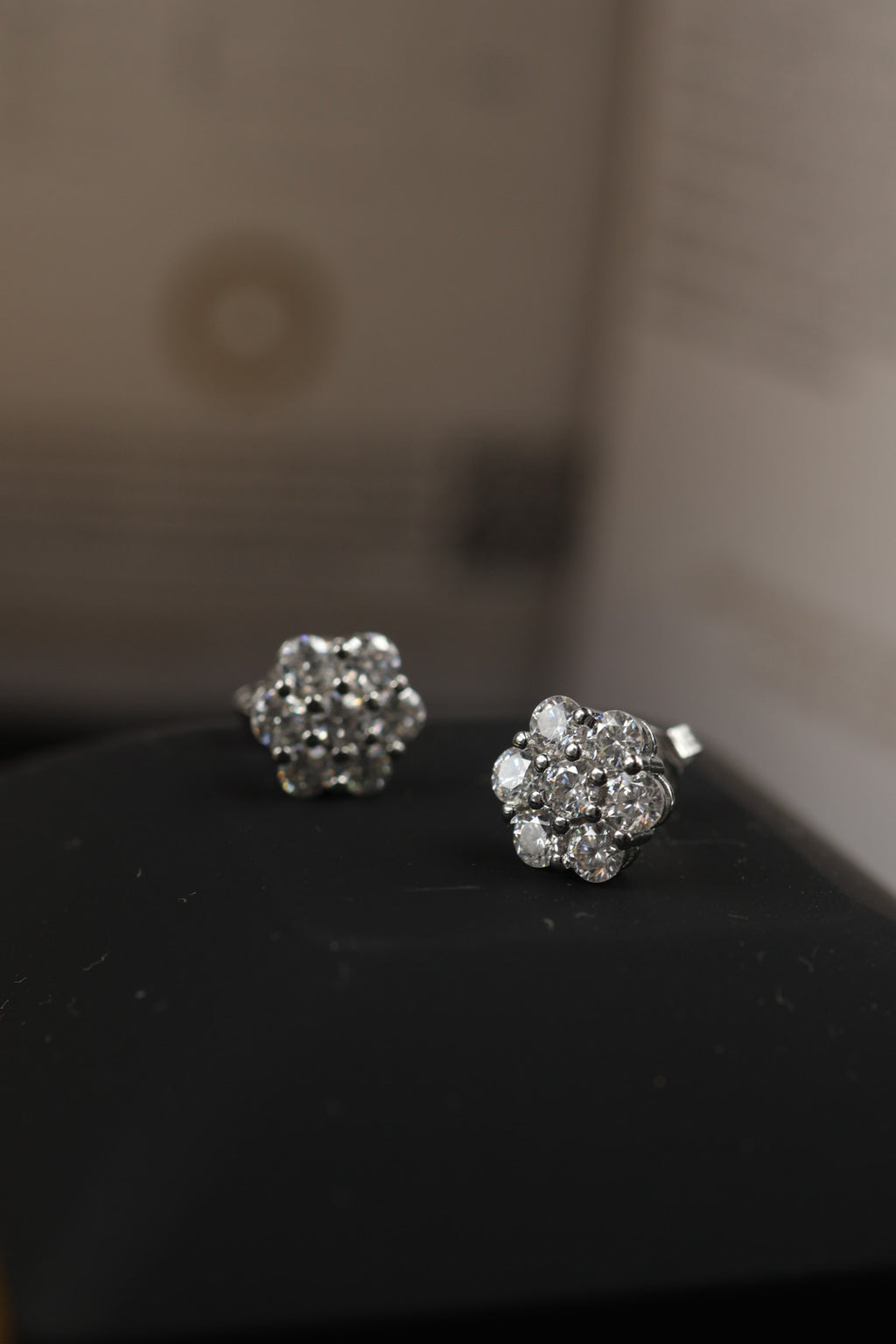 Aretes de Flor Plata 925 - Moissanita