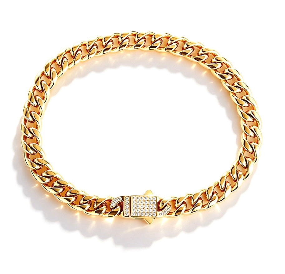 Pulsera Cubana con Broche Iced