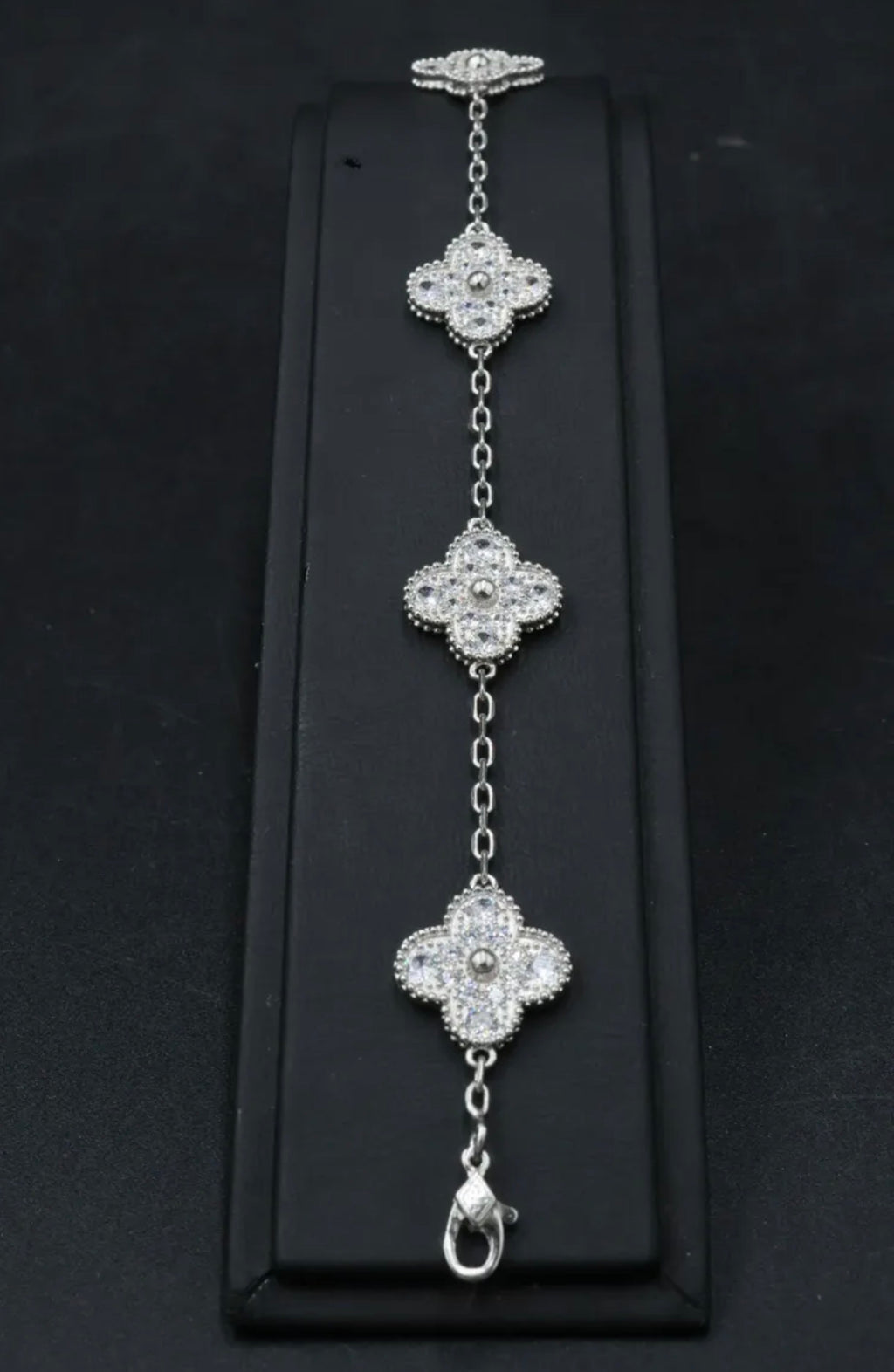 Pulsera VCA Plata .925 1:1 Vintage Alhambra, 5 Motivos Diamonds