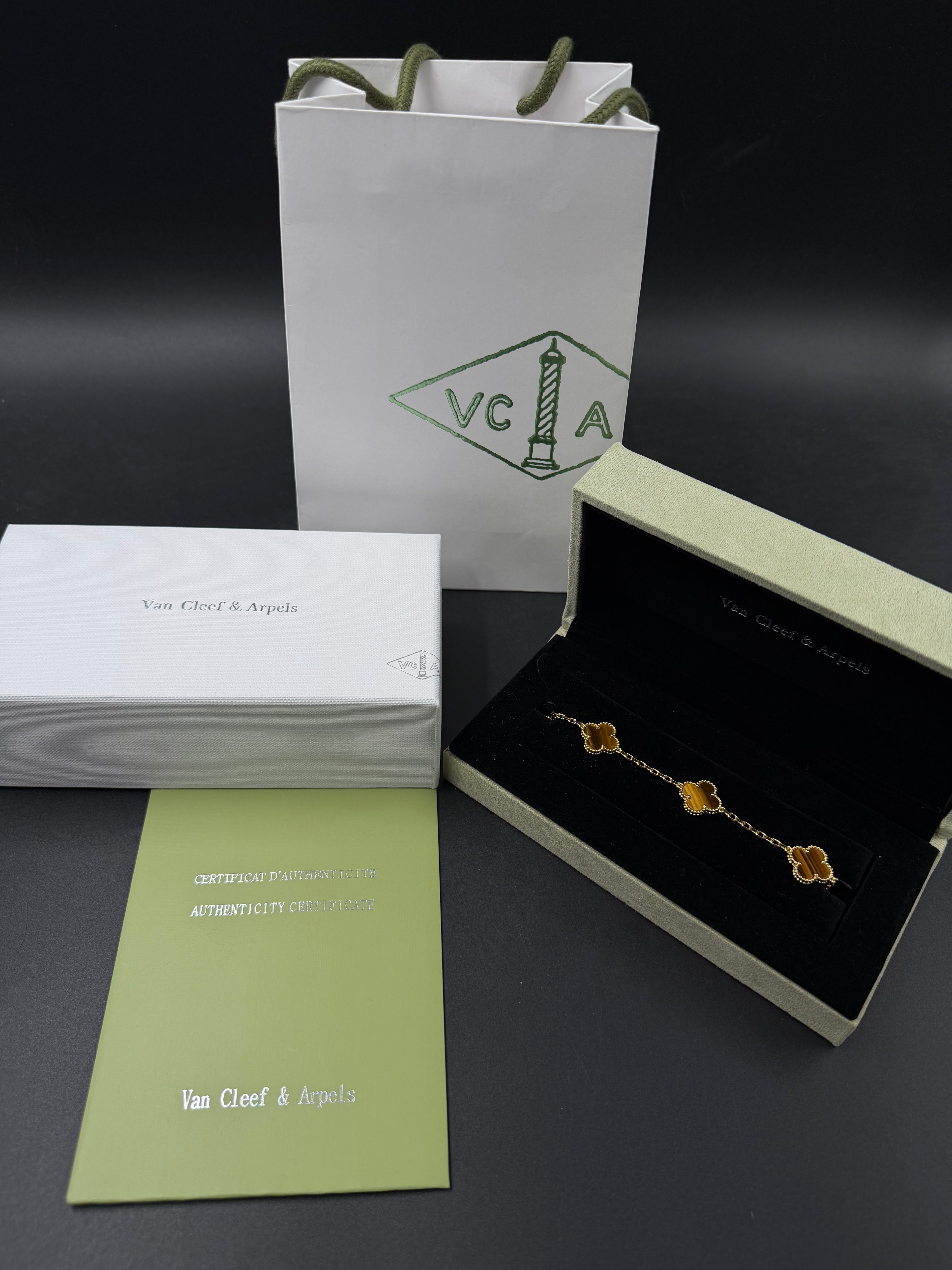 Pulsera VCA Alhambra 1:1 Gold Ojo de Tigre