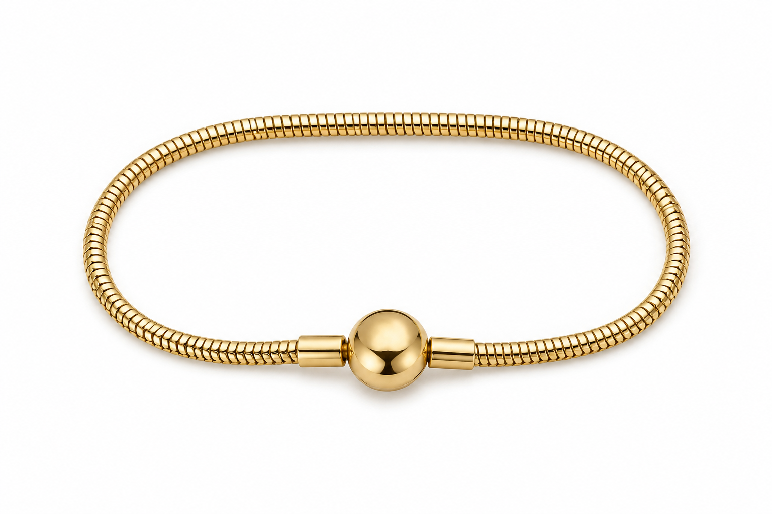 Pulsera dorada tipo Pandora 7.