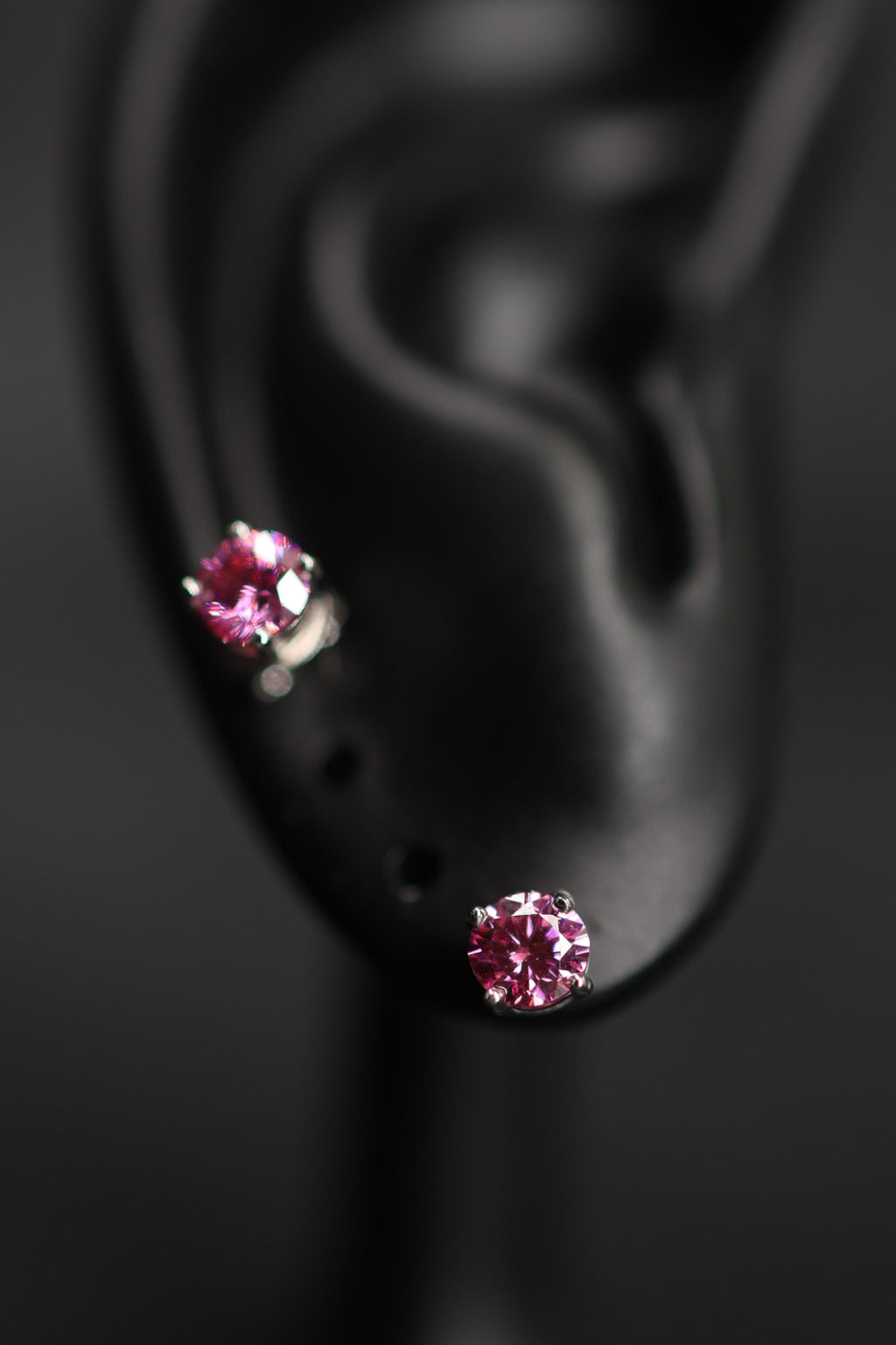 Aretes Plata .925 - Moissanita Pink 0.5 ct.