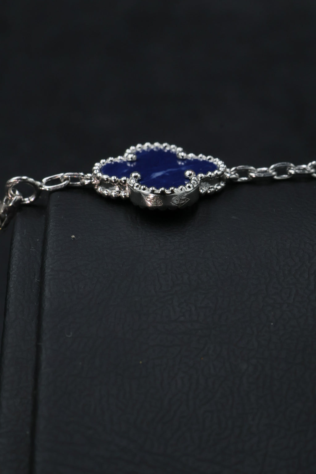 Pulsera VCA Plata .925 1:1 Vintage Alhambra, 5 Motivos Lapislázuli- Diamonds.