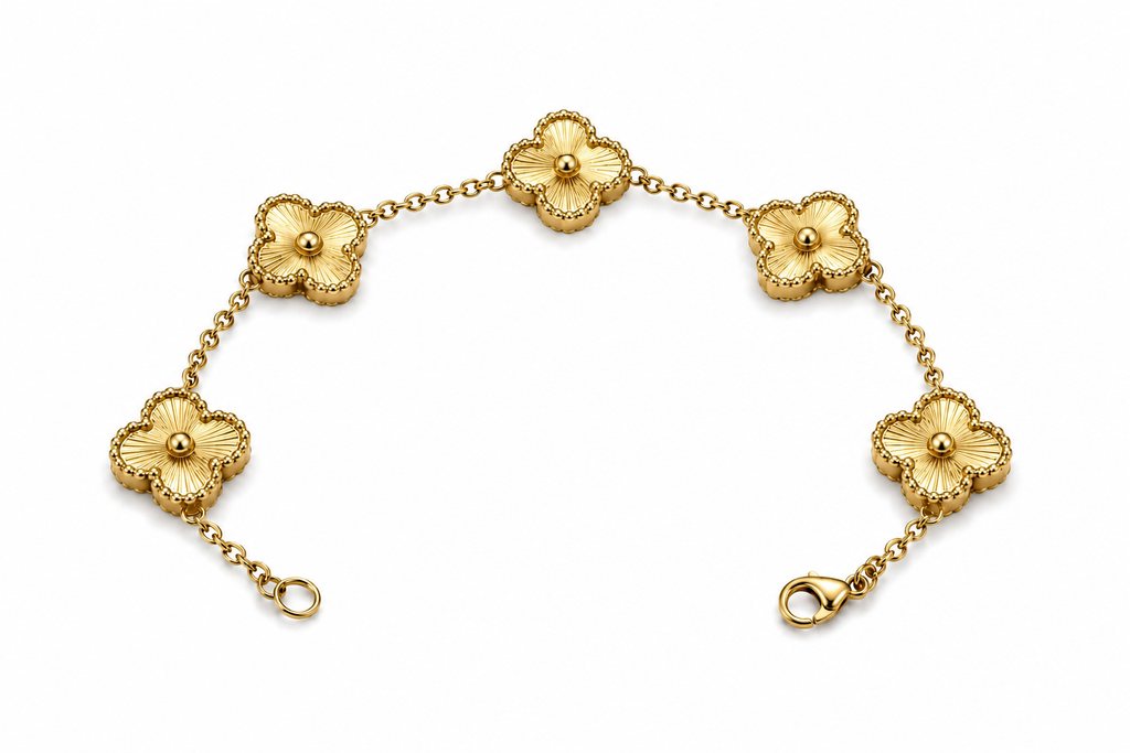 Pulsera Trébol 13 mm Dorado - Láser.