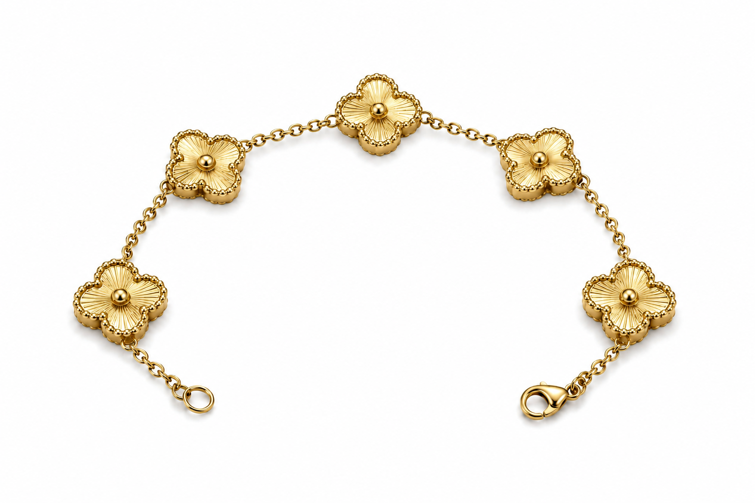 Pulsera Trébol 13 mm Dorado - Láser.