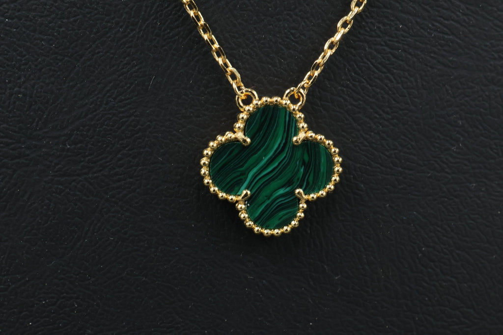 Collar Vintage Alhambra 1:1 Gold Malaquita.