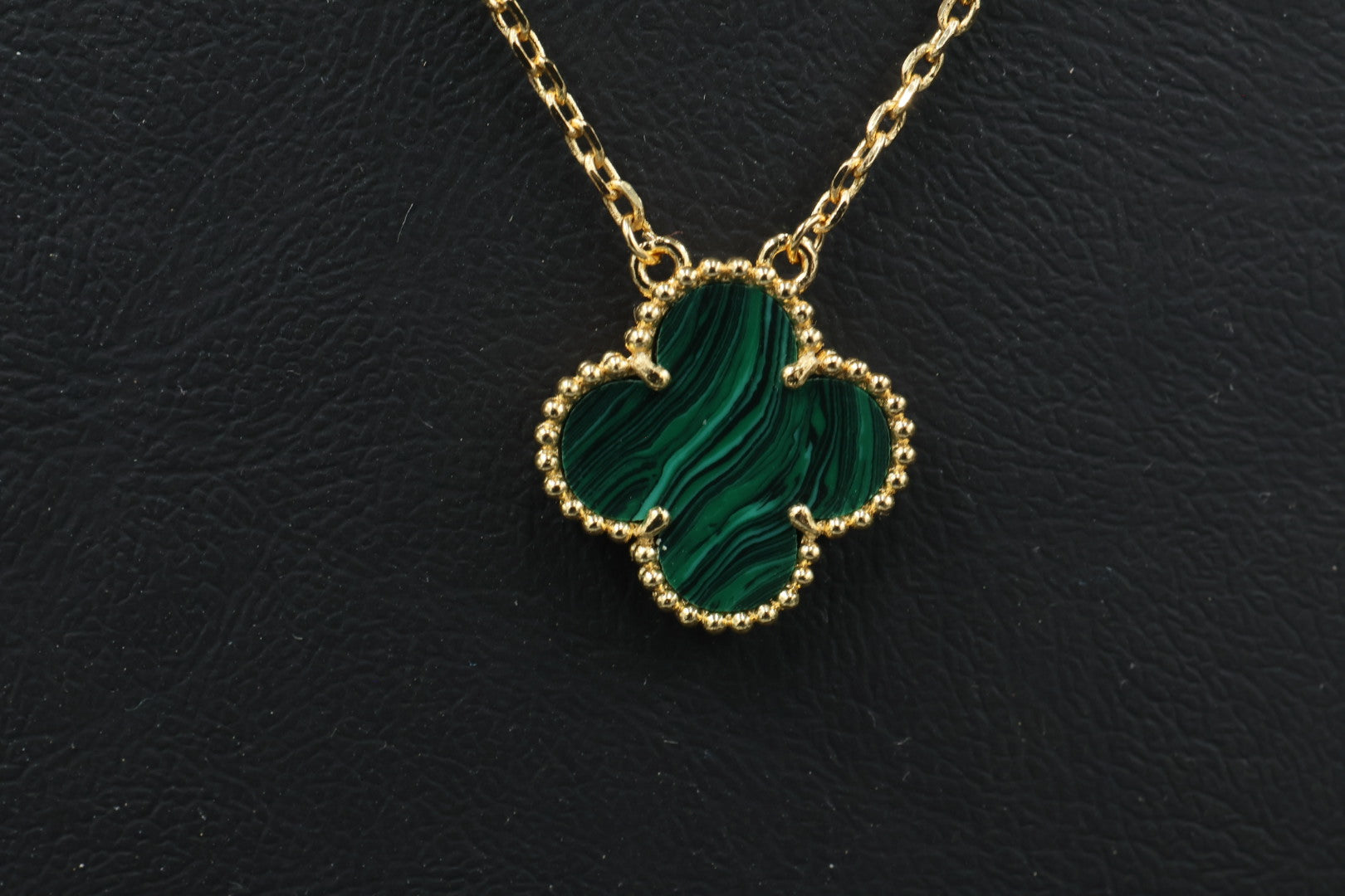 Collar Vintage Alhambra 1:1 Gold Malaquita.