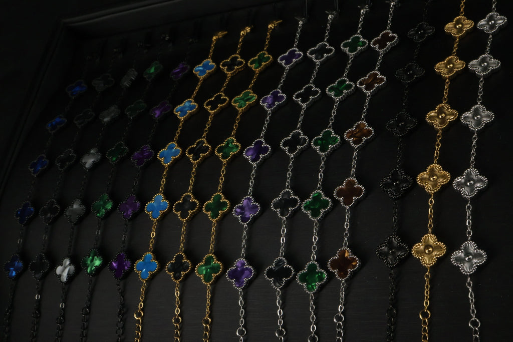 Paquete Emprendedores 10 Pulseras Trébol 13 mm Mármol.
