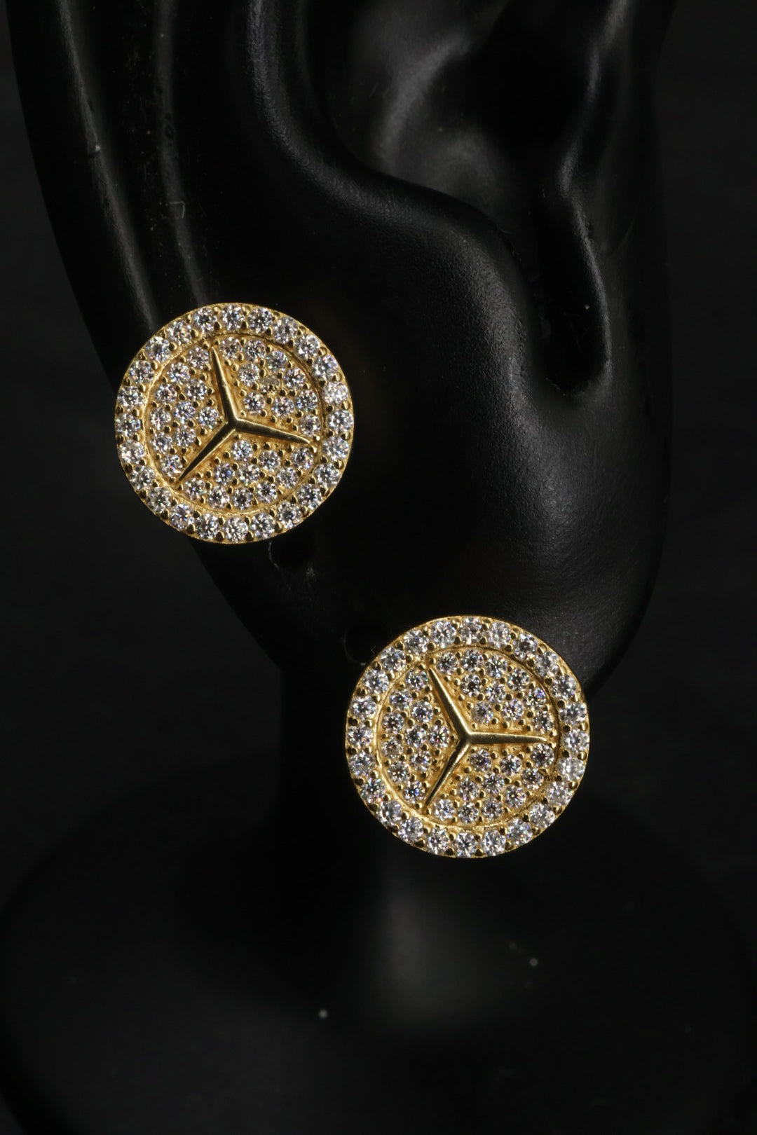 Aretes en Plata 925 Estrella Gold - Moissanita.