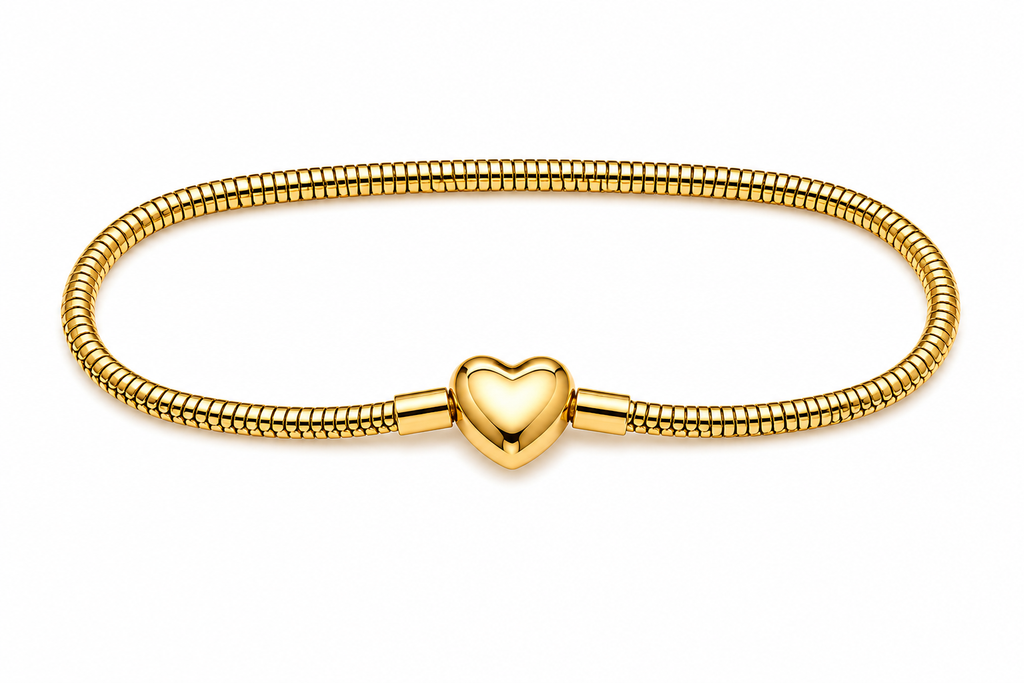 Pulsera dorada tipo Pandora 4.
