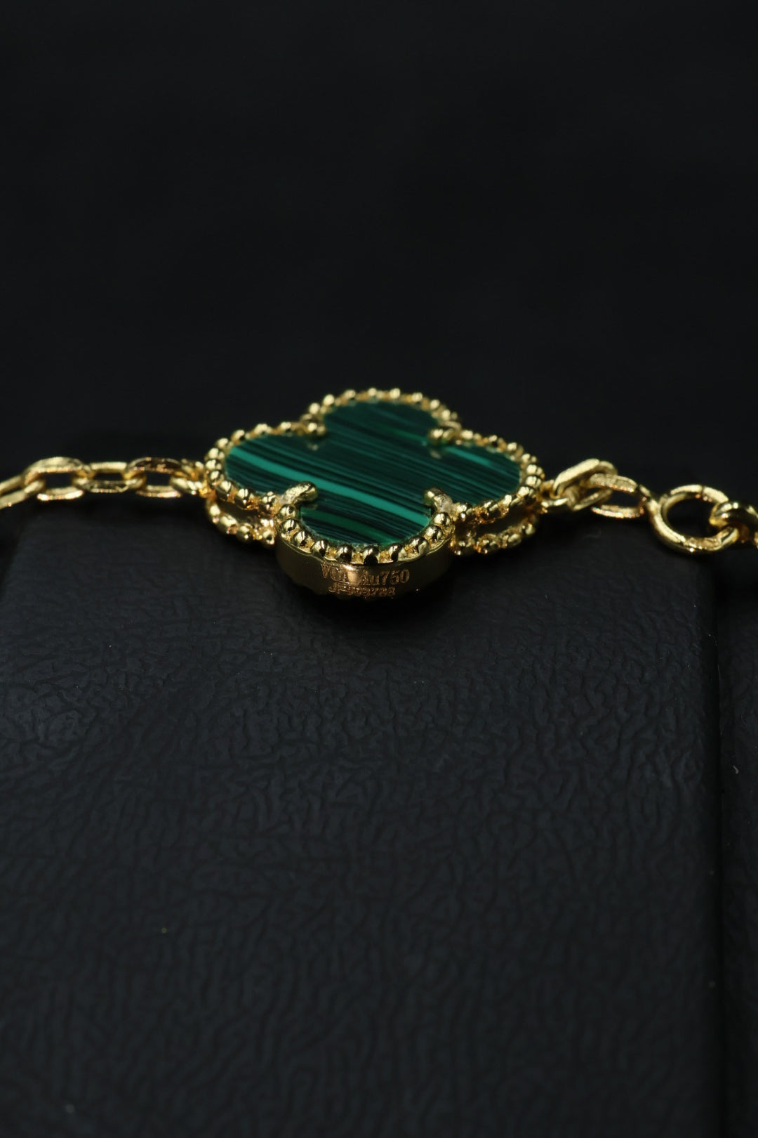 Pulsera VCA Plata .925 1:1 Vintage Alhambra, 5 Malaquita / Gold