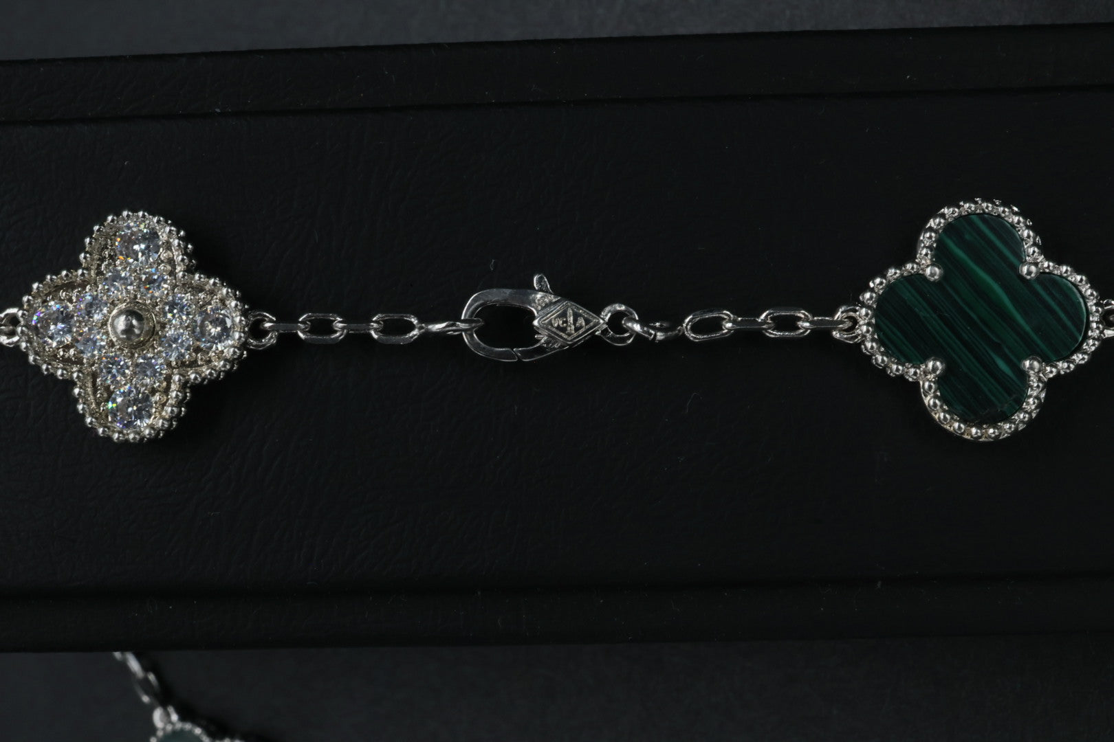 Collar VCA Alhambra 10 Motivos - Silver Malaquita Diamonds.