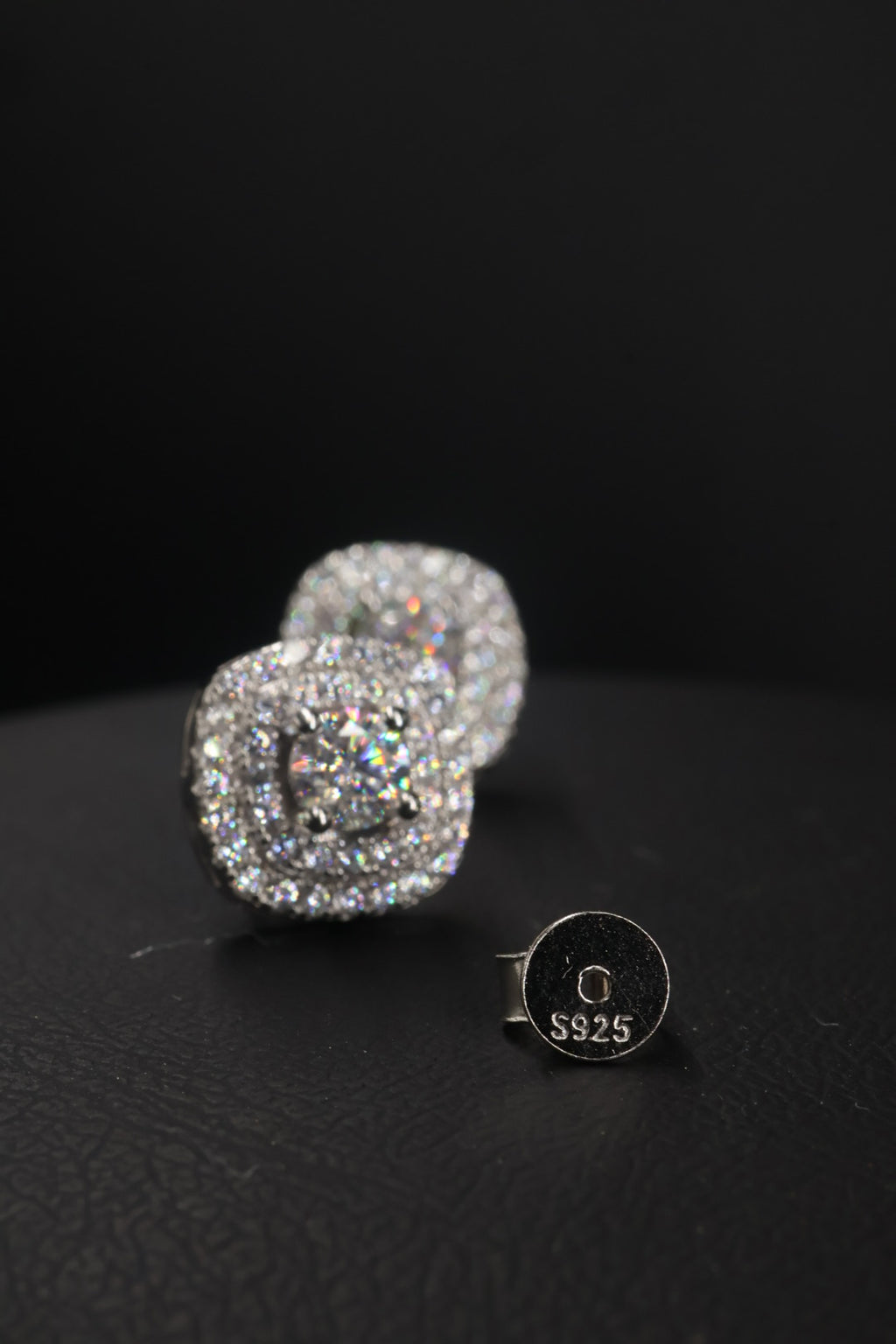 Aretes en Plata 925 Box Full CZ - Moissanita D 0.3 ct.