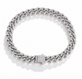 Pulsera Cubana Full Ice Plateada