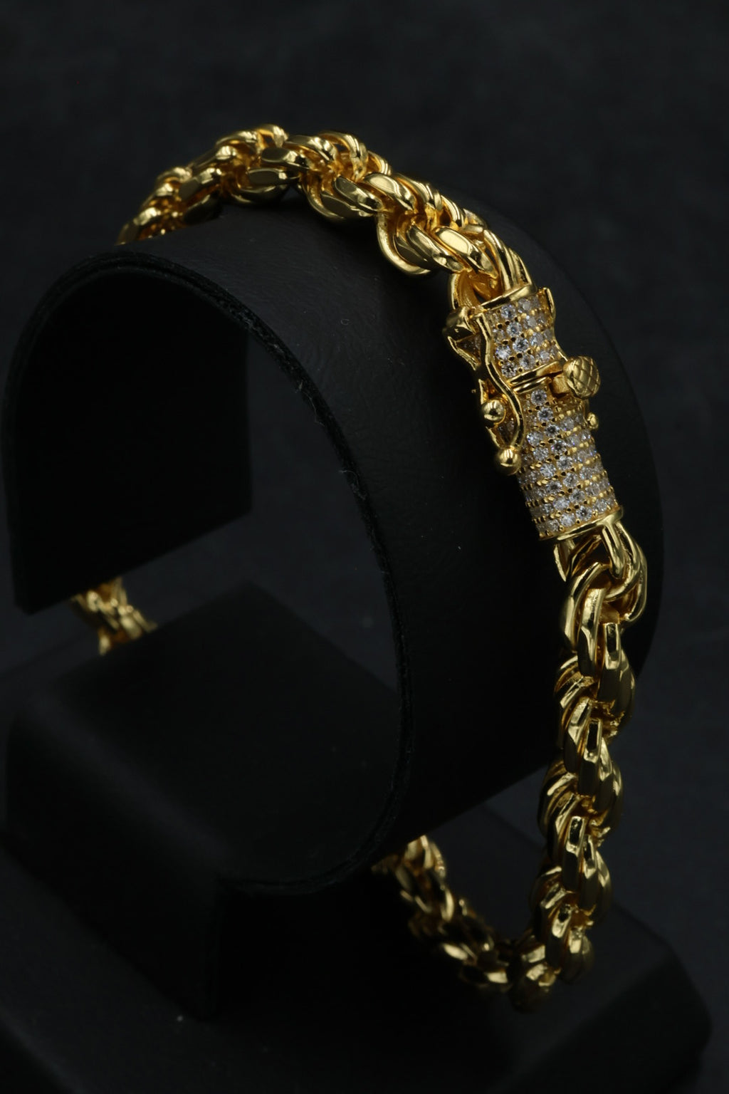 Pulsera Torzal 4 Micras Oro Broche Iced - Moissanita