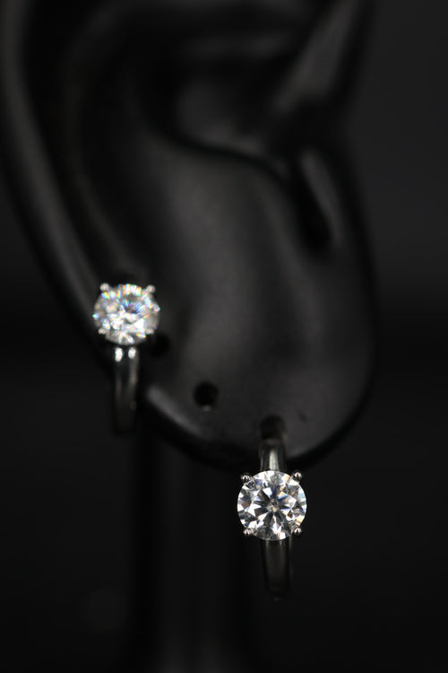 Aretes Around Basic Plata .925 - Moissanita D 0.5 ct.