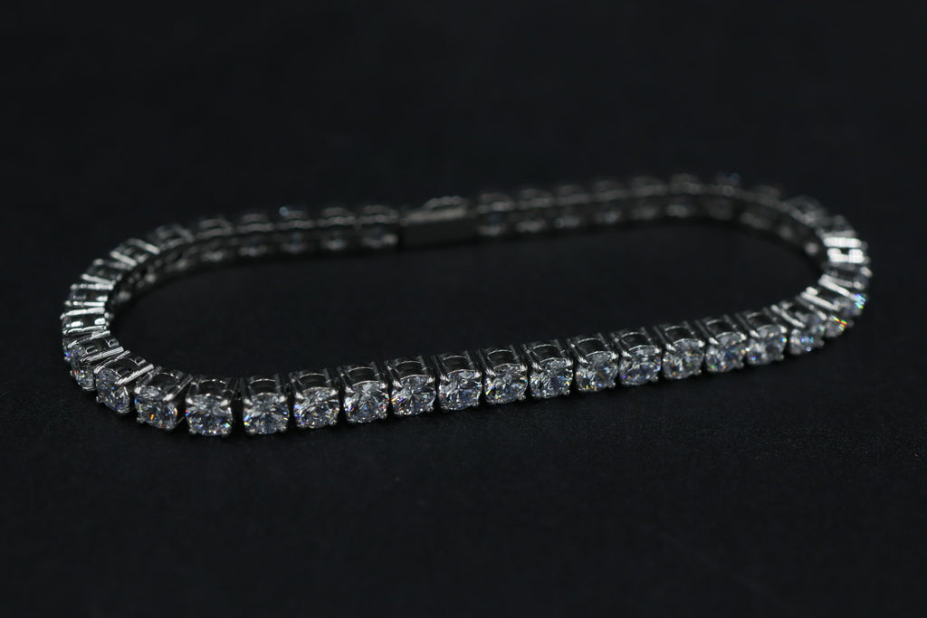 Pulsera Tenis con Zirconias Plateadas 4 mm