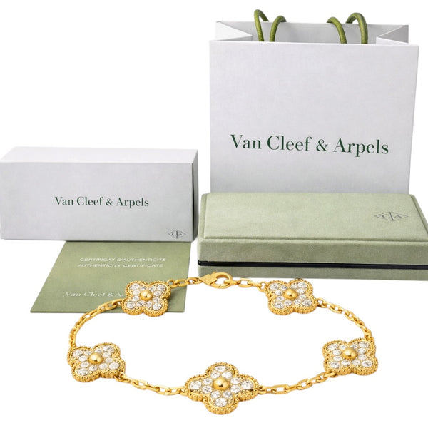 Pulsera VCA Alhambra 1:1 Gold Full Diamonds.